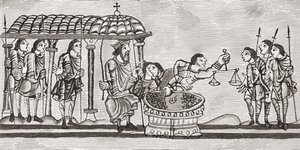 Officers Receiving and Weighing Coins at the Exchequer 1130-74, from 