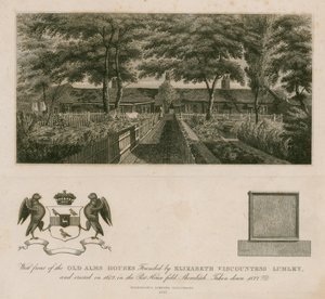 Old Alms Houses, Shoreditch by English School