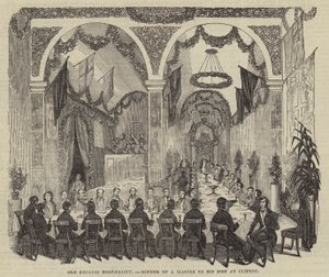 Old English Hospitality, Dinner by a Master to his Men at Clifton by English School