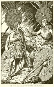 Old High German Types--Sigurd and Brunhild by English School