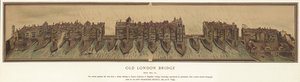 Old London Bridge About 1600 by English School
