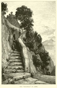 Old Scalinata in Capri by English School