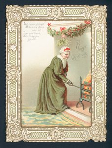 Old woman stoking the fire