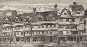 Old Houses at Holborn Bars, London by English School