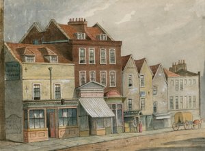 Old houses in Upper Street, Islington, opposite Church by English School