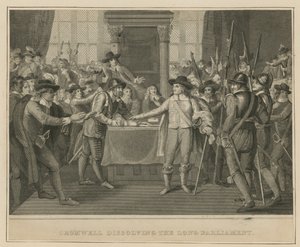 Oliver Cromwell Dissolves the Long Parliament by English School