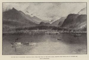 On the Way to Klondike, Skagway Town, from the Head of the Lynn Canal, showing the White Pass in October 1897 by English School