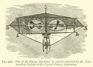 One of the Flying Machines Exhibited by the Aeronautical Society at the Crystal Palace, Sydenham by English School