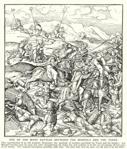 One of the many battles between the Mongols and the Turks by English School