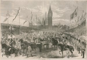 Opening of the Thames Embankment (engraving) by English School