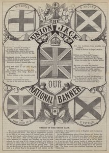 Origin of the Union Jack (engraving) by English School