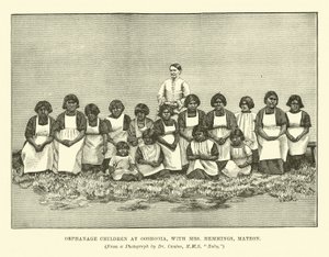 Orphanage Children at Ooshooia, with Mrs Hemmings, Matron
