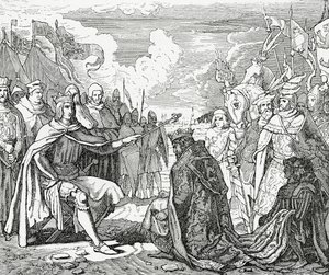 Ottokar II of Bohemia pays homage to Rudolph I, King of Germany in 1276, 1882
