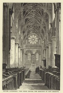 Oxford Cathedral, the Choir Before the Erection of New Reredos by English School