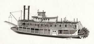 Paddle steamer, 1818 by English School