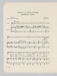 Page 2 of a musical score for the song Just a Soldier by English School