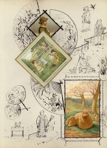 Page from late Victorian scrapbook by English School