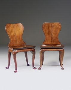 Pair of George II Hall Chairs, c.1730 by English School