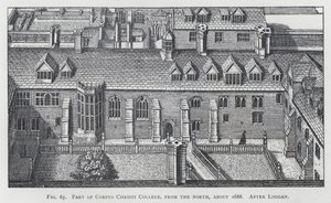 Part of Corpus Christi College, from the north, about 1688, after Loggan by English School