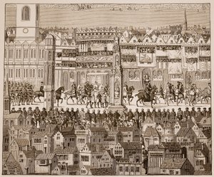 Part of the Coronation Procession of Edward VI, 1547, after a 16th century watercolour