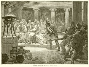 Patres Romani (Visitation of the Gauls) by English School