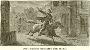 Paul Revere Spreading the Alarm by English School