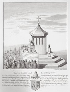 Pauls Cross and Preaching there, 1809 by English School