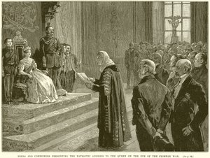 Peers and Commoners presenting the Patriotic address to the Queen on the Eve of the Crimean War by English School
