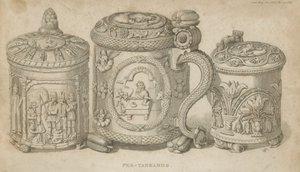 Peg Tankards by English School