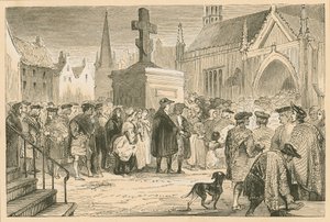 People repairing to David Dicksons Lecture at Irvine by English School
