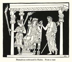 Persephone enthroned in Hades by English School