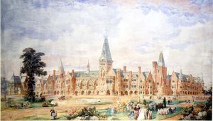 Perspective design for a school or college (c.1865) by English School