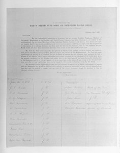 Petition to the Directors of the London and North-Western Railway Company on behalf of an employee dismissed due to failing eyesight, 1861