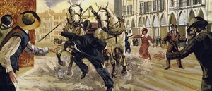 Pierre Curie slipped while crossing the road and fell under a horse and cart by English School