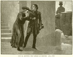 Pius IX quitting the Vatican in Disguise by English School