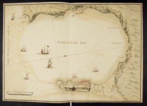 Plan of Gibraltar, Five plans of the Bay and Fortress of Gibraltar by English School