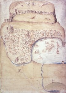 Plan of Scarborough and its defences, c.1540