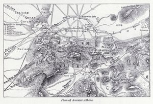 Plan of ancient Athens by English School
