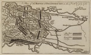 Plan of the Battle of Villinghausen, Germany, Seven Years War, 15-16 July 1761 by English School