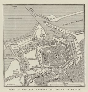 Plan of the New Harbour and Docks at Calais by English School