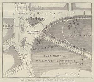 Plan of the Projected Improvement at Hyde Park Corner by English School