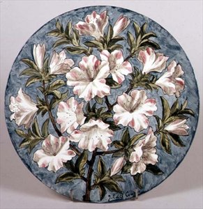 Plate with Azaleas, Exhibited at the Paris Exhibition