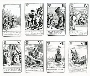 Playing Cards Depicting the Events from the Spanish Armada, 1699 by English School