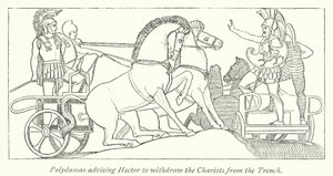 Polydamas advising Hector to withdraw the Chariots from the Trench by English School