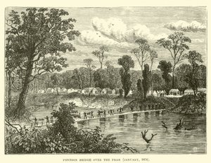 Pontoon Bridge over the Prah, January 1874 by English School