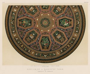 Portion of a Marquetry Table by Lancetti of Perugia by English School
