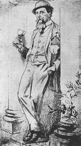 Portrait of Charles Dickens (1812-70), from Drinking with Dickens written by Cedric Charles Dickens