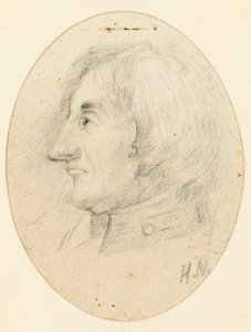 Portrait of Lord Nelson, head and naval collar, in profile