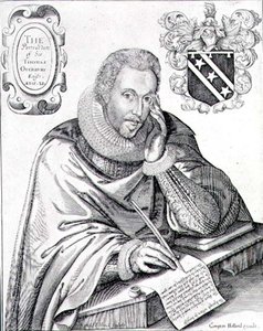 Portrait of Sir Thomas Overbury writing out his epitaph, engraved by Renold Elstrack by English School