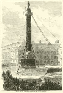 Preparations for Destroying the Napoleon Column, April 1871 by English School